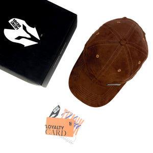 HEAD GEAR BROWN RUSTIC METAL PATCH CAP