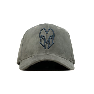 HEAD GEAR GREY AND BLACK CONTRAST SUEDE CAP