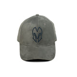 HEAD GEAR GREY AND BLACK CONTRAST SUEDE CAP
