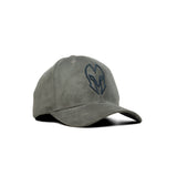 HEAD GEAR GREY AND BLACK CONTRAST SUEDE CAP