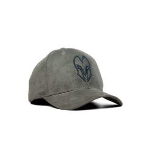 HEAD GEAR GREY AND BLACK CONTRAST SUEDE CAP
