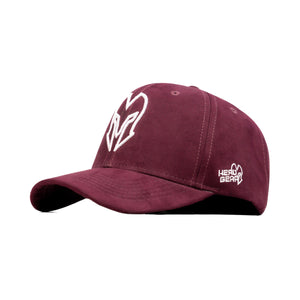 HEAD GEAR MAROON AND WHITE CONTRAST SUEDE CAP