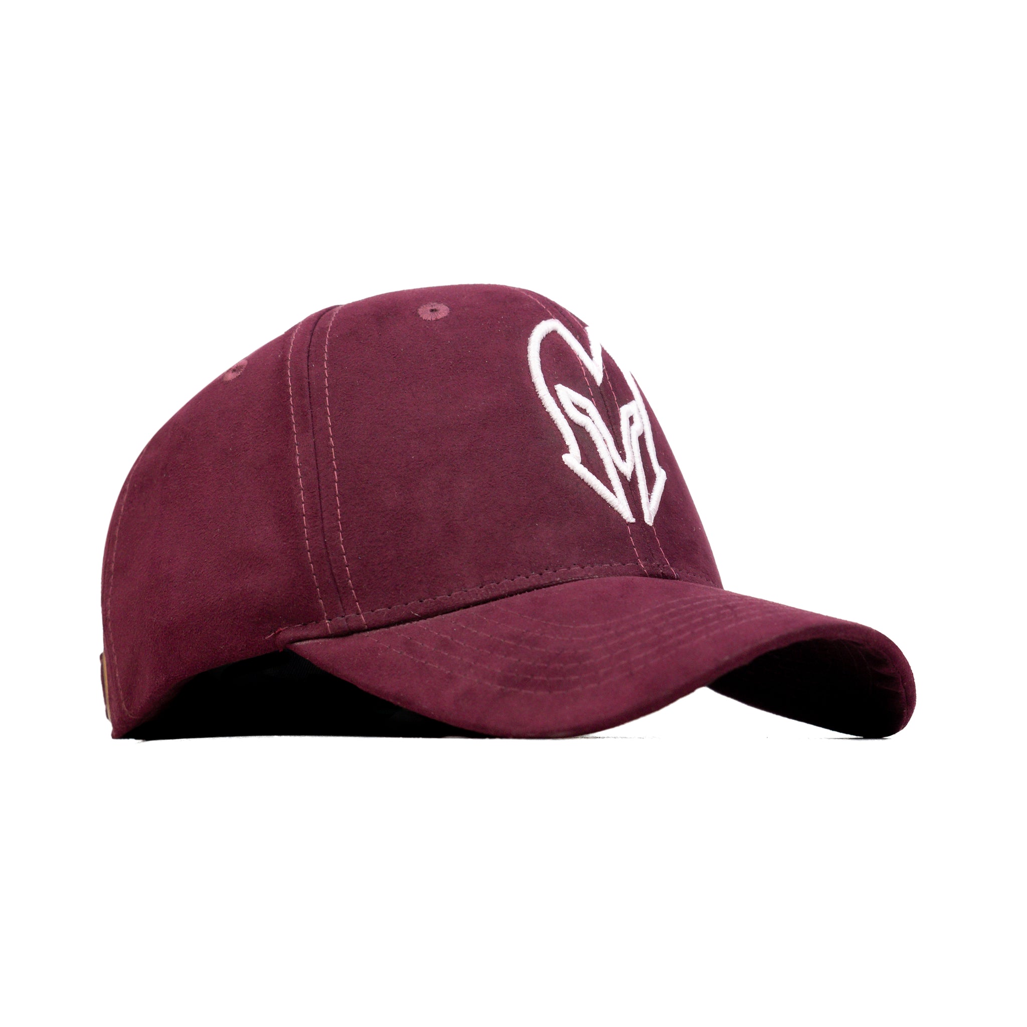 HEAD GEAR MAROON AND WHITE CONTRAST SUEDE CAP