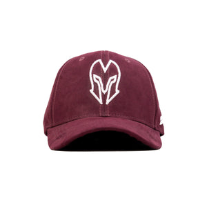 HEAD GEAR MAROON AND WHITE CONTRAST SUEDE CAP