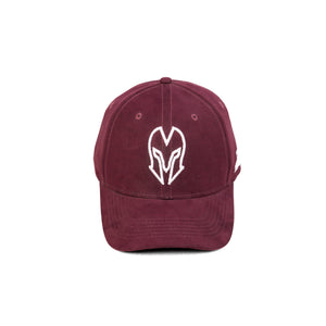 HEAD GEAR MAROON AND WHITE CONTRAST SUEDE CAP