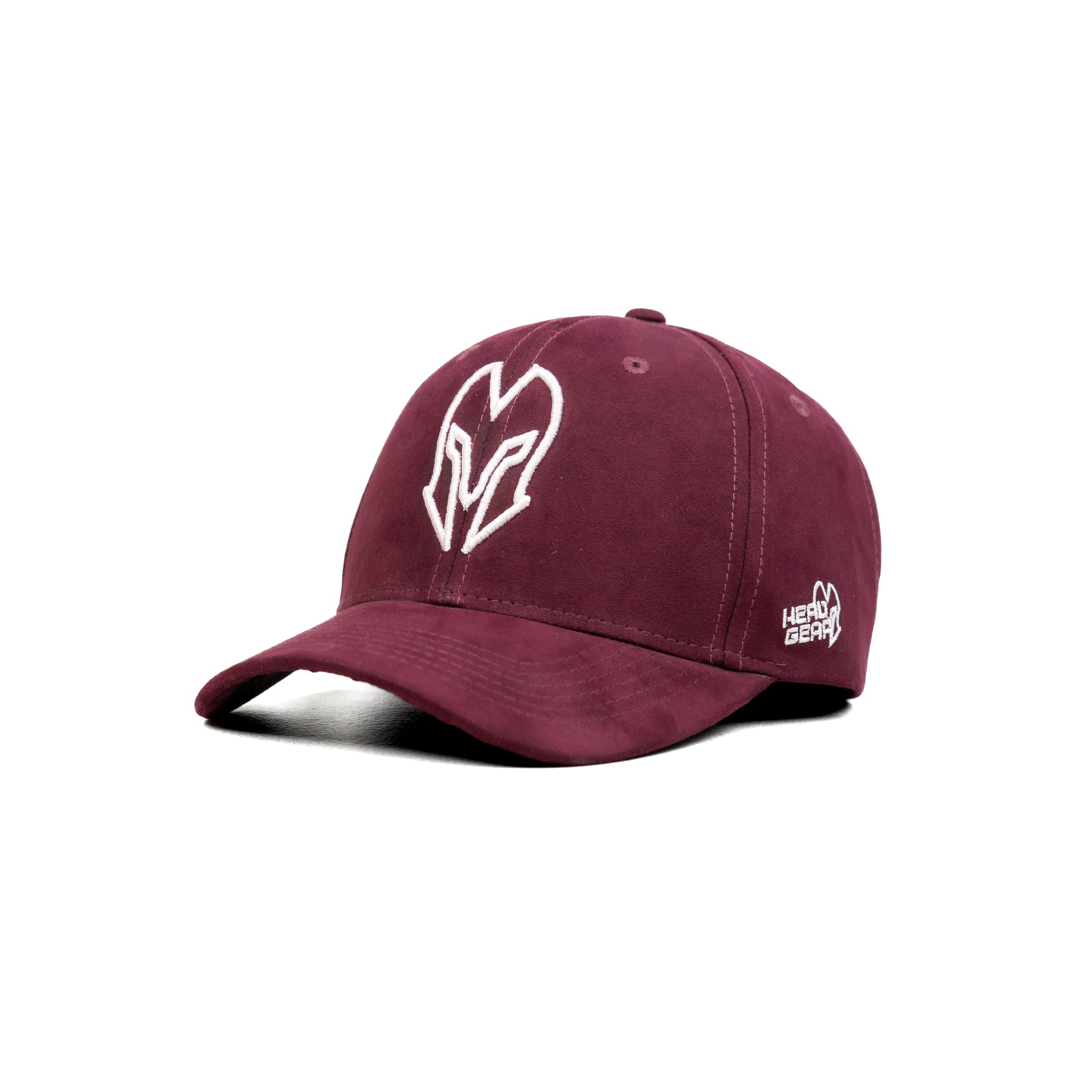 HEAD GEAR MAROON AND WHITE CONTRAST SUEDE CAP