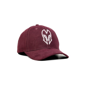 HEAD GEAR MAROON AND WHITE CONTRAST SUEDE CAP