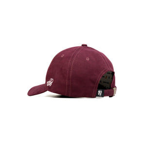 HEAD GEAR MAROON AND WHITE CONTRAST SUEDE CAP