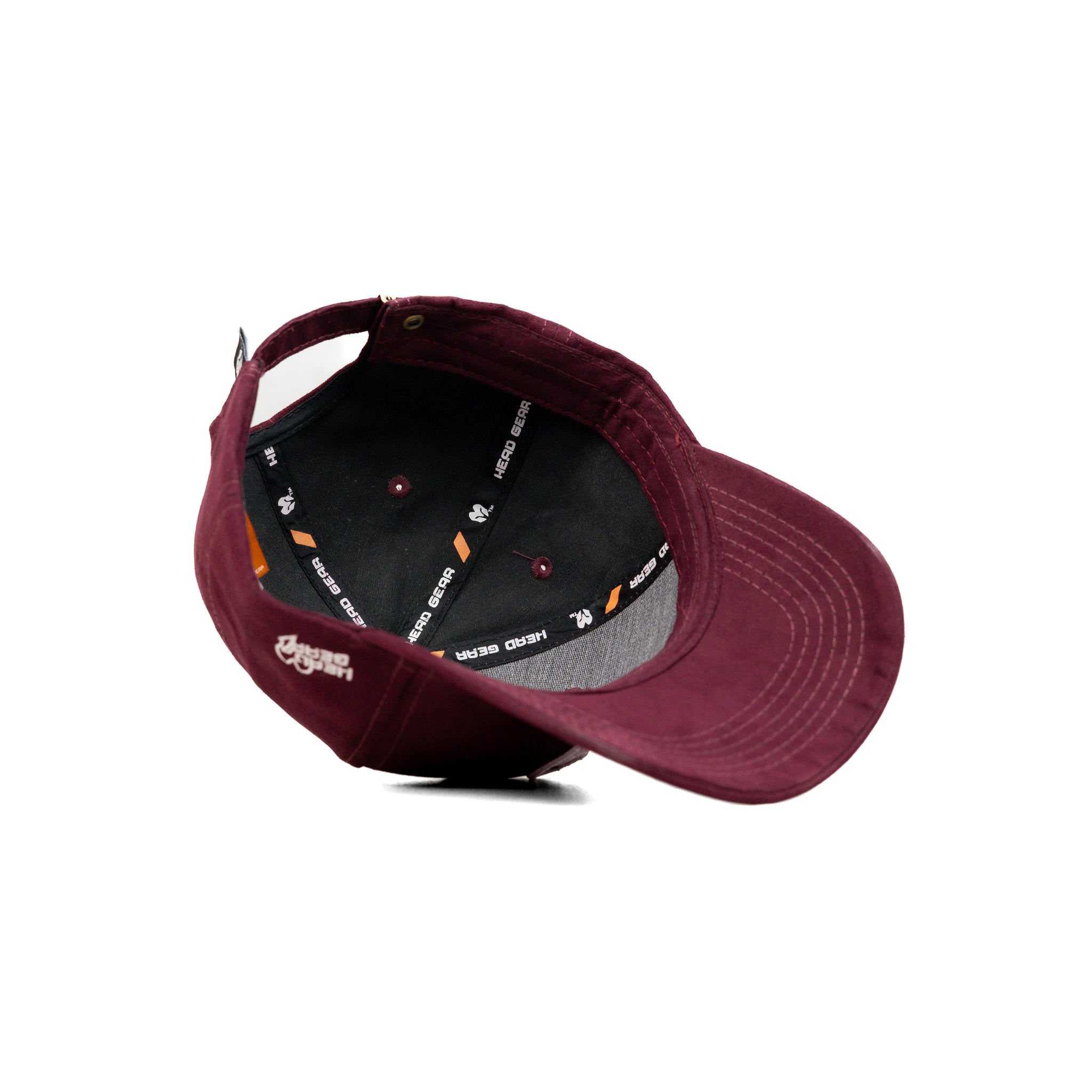 HEAD GEAR MAROON AND WHITE CONTRAST SUEDE CAP