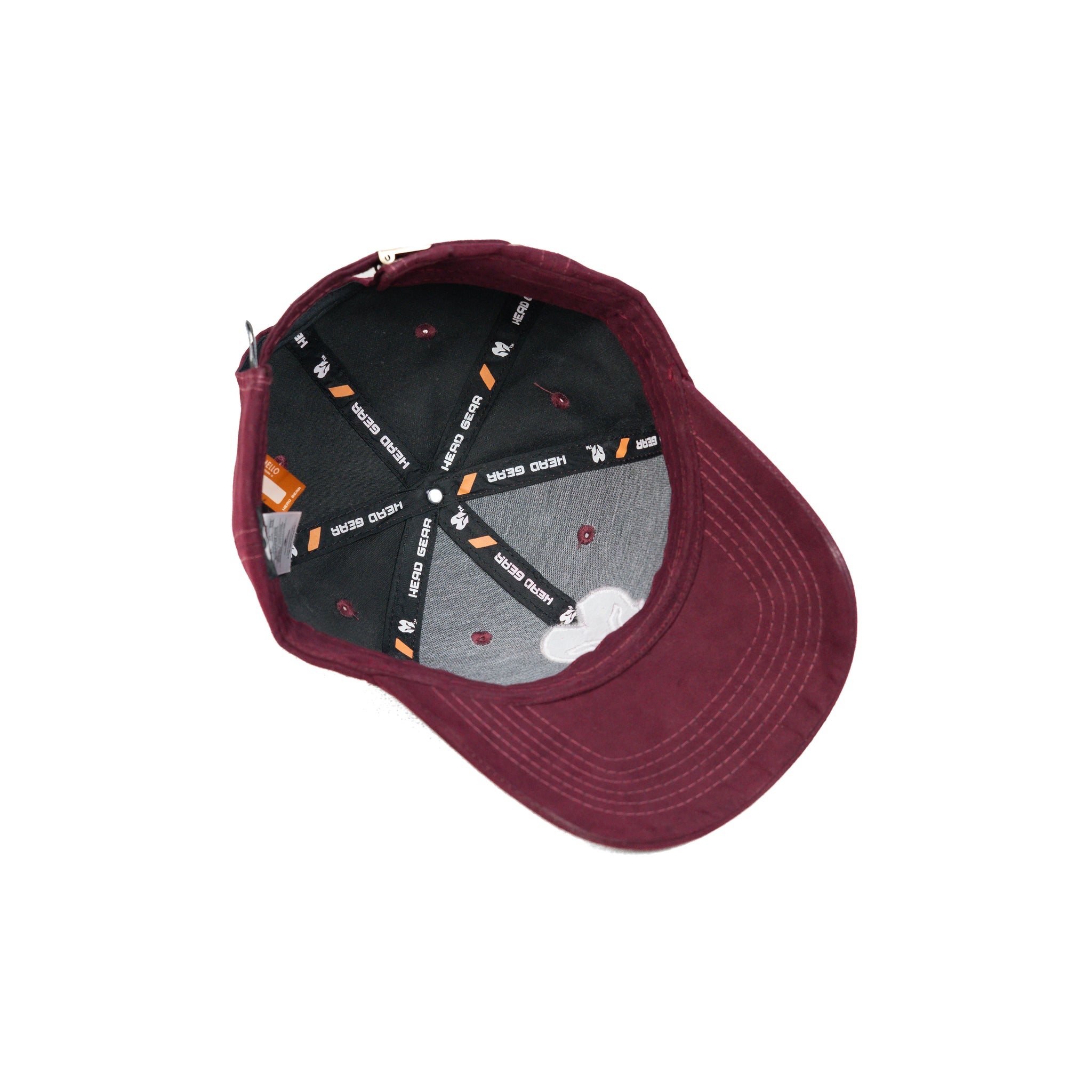 HEAD GEAR MAROON AND WHITE CONTRAST SUEDE CAP