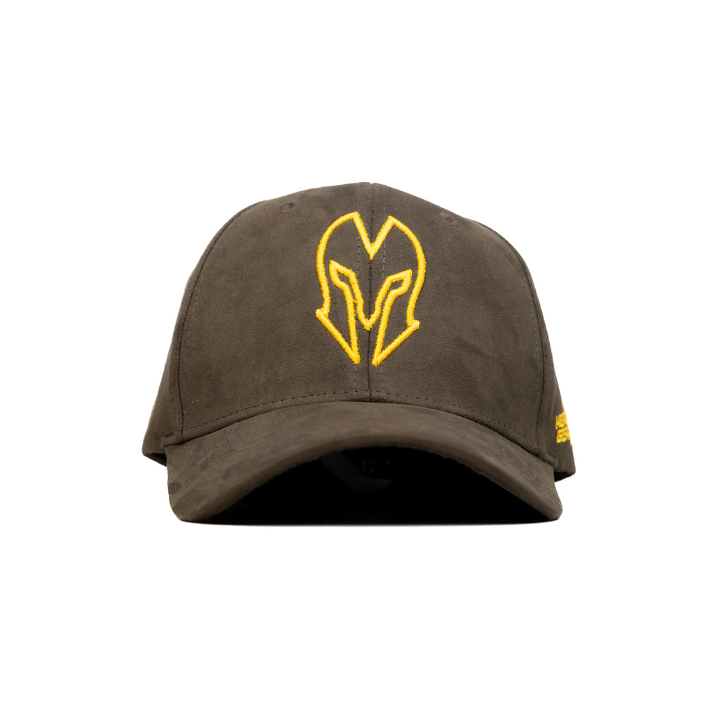 HEAD GEAR COFFEE AND GOLDEN CONTRAST SUEDE CAP