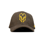 HEAD GEAR COFFEE AND GOLDEN CONTRAST SUEDE CAP