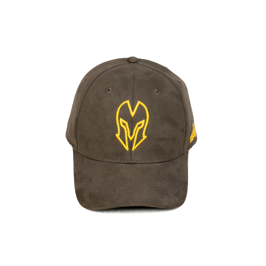 HEAD GEAR COFFEE AND GOLDEN CONTRAST SUEDE CAP