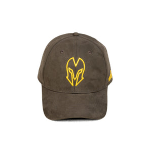 HEAD GEAR COFFEE AND GOLDEN CONTRAST SUEDE CAP