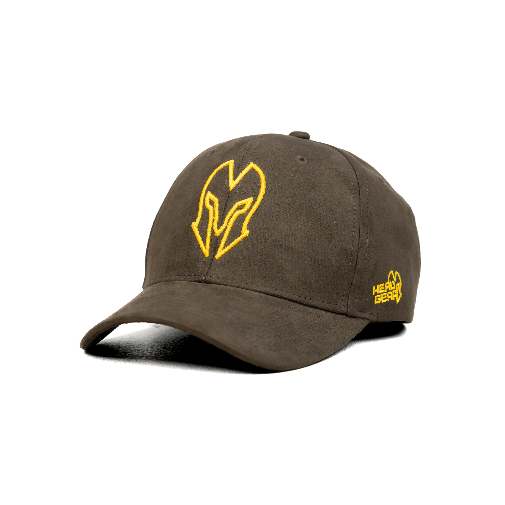 HEAD GEAR COFFEE AND GOLDEN CONTRAST SUEDE CAP