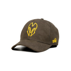 HEAD GEAR COFFEE AND GOLDEN CONTRAST SUEDE CAP