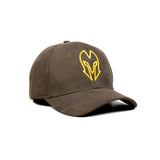 HEAD GEAR COFFEE AND GOLDEN CONTRAST SUEDE CAP