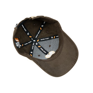 HEAD GEAR COFFEE AND GOLDEN CONTRAST SUEDE CAP