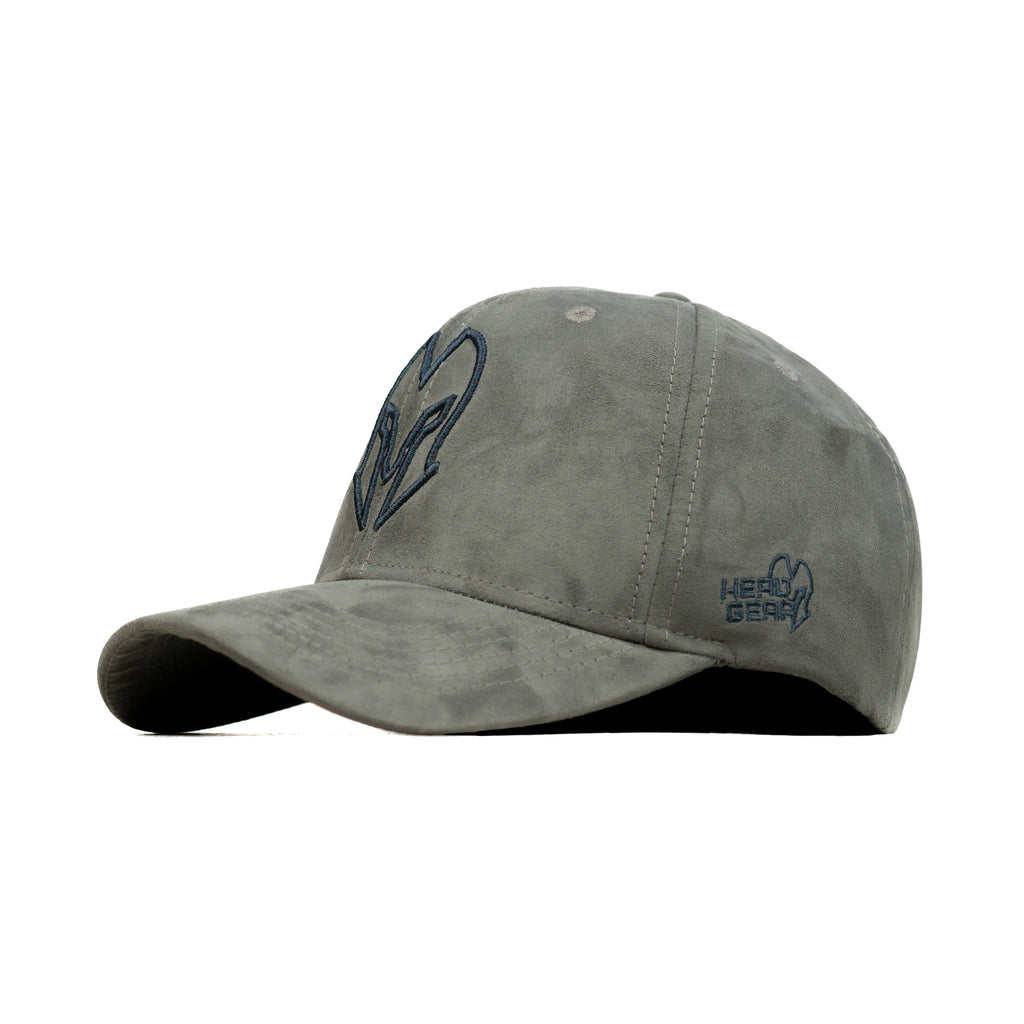 HEAD GEAR GREY AND BLACK CONTRAST SUEDE CAP