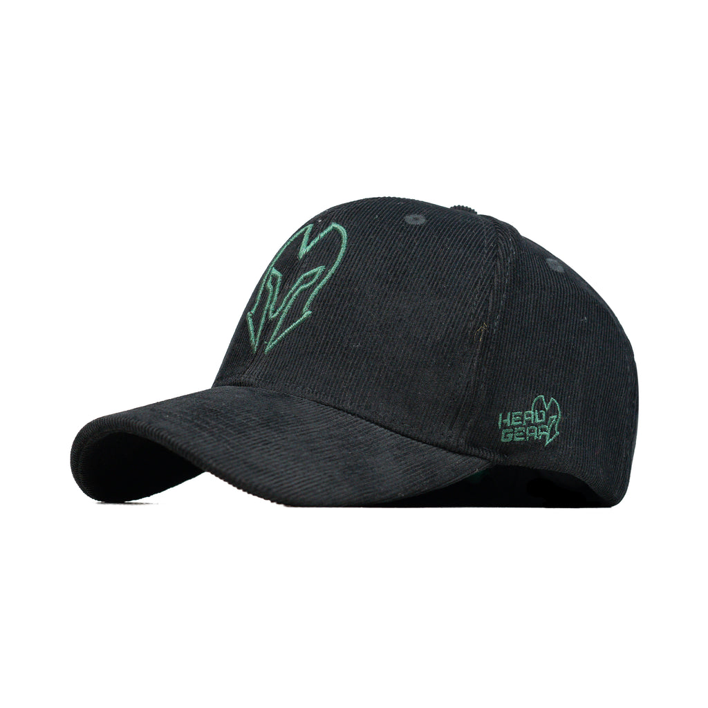 HEAD GEAR BLACK AND GREEN CONTRAST CORD CAP