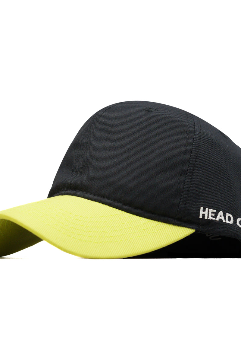 HEAD GEAR BLACK YELLOW GREEN DUAL TONE CAP
