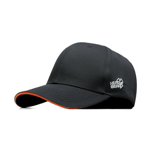 HEAD GEAR BLACK WITH ORANGE SANDWICH STRUCTURED CAP