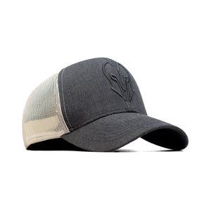 HEAD GEAR GREY BASEBALL TRUCKER CAP