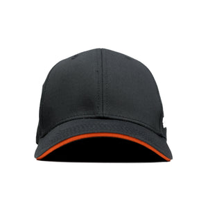HEAD GEAR BLACK WITH ORANGE SANDWICH STRUCTURED CAP