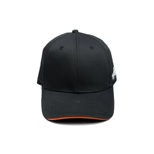 HEAD GEAR BLACK WITH ORANGE SANDWICH STRUCTURED CAP