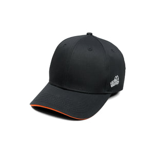 HEAD GEAR BLACK WITH ORANGE SANDWICH STRUCTURED CAP