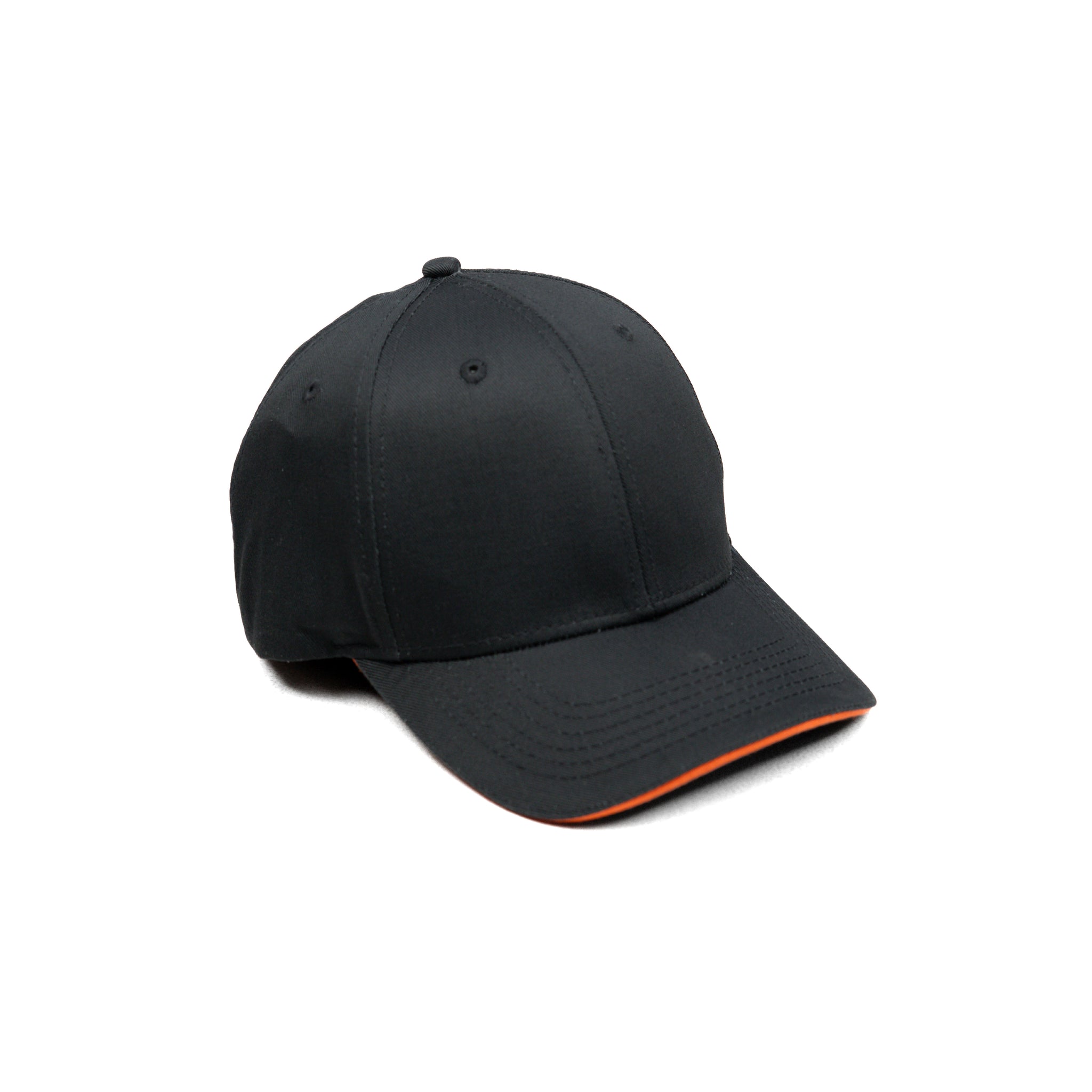 HEAD GEAR BLACK WITH ORANGE SANDWICH STRUCTURED CAP