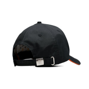 HEAD GEAR BLACK WITH ORANGE SANDWICH STRUCTURED CAP
