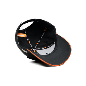 HEAD GEAR BLACK WITH ORANGE SANDWICH STRUCTURED CAP