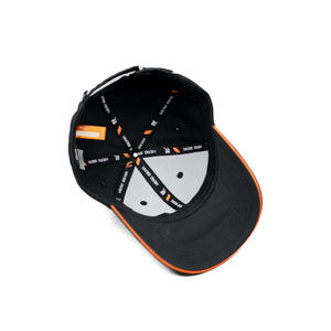 HEAD GEAR BLACK WITH ORANGE SANDWICH STRUCTURED CAP