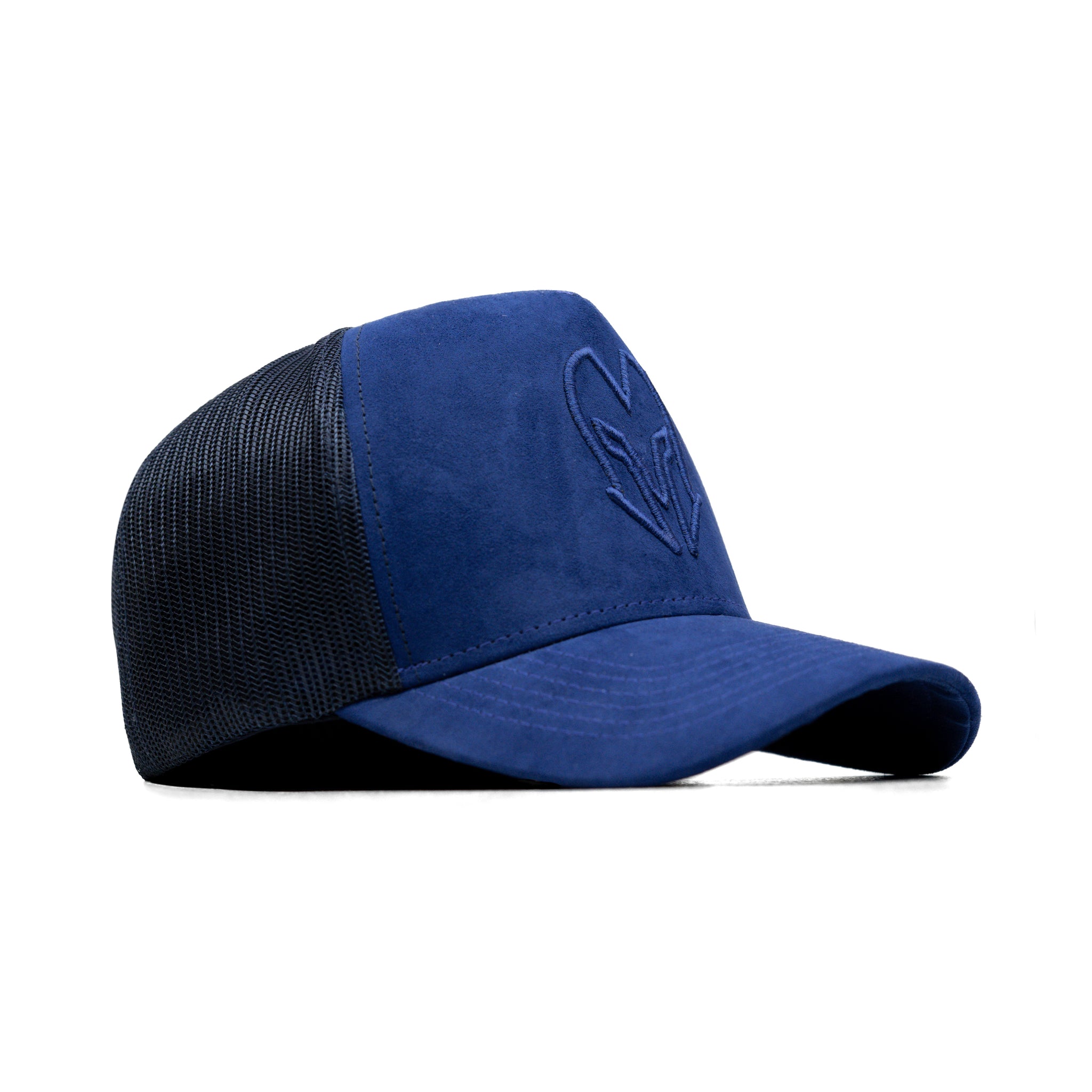 HEAD GEAR BLUE SUPER SUEDE TRUCKER CAP