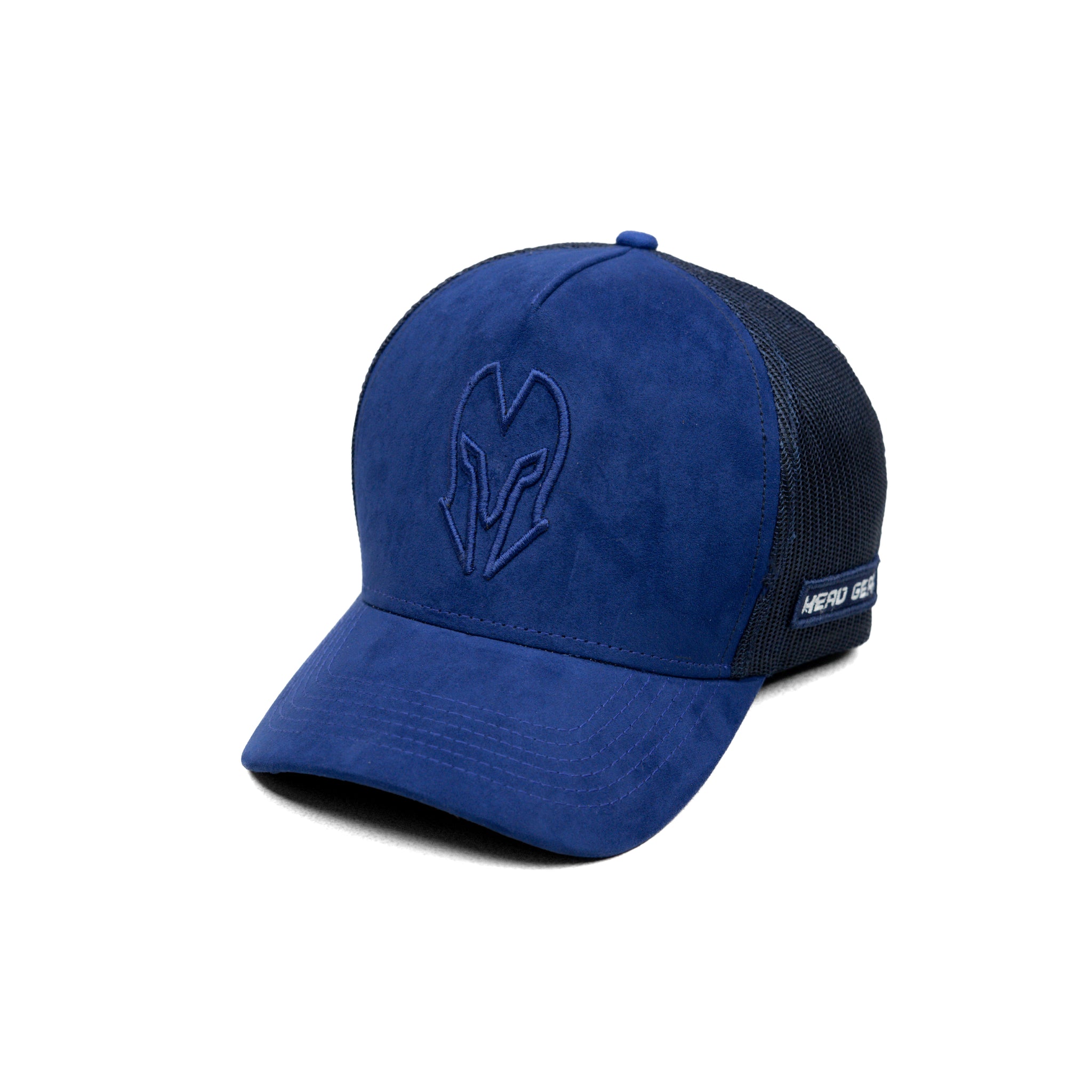 HEAD GEAR BLUE SUPER SUEDE TRUCKER CAP