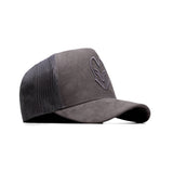 HEAD GEAR GREY SUPER SUEDE TRUCKER CAP