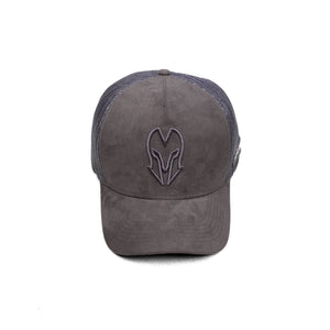 HEAD GEAR GREY SUPER SUEDE TRUCKER CAP