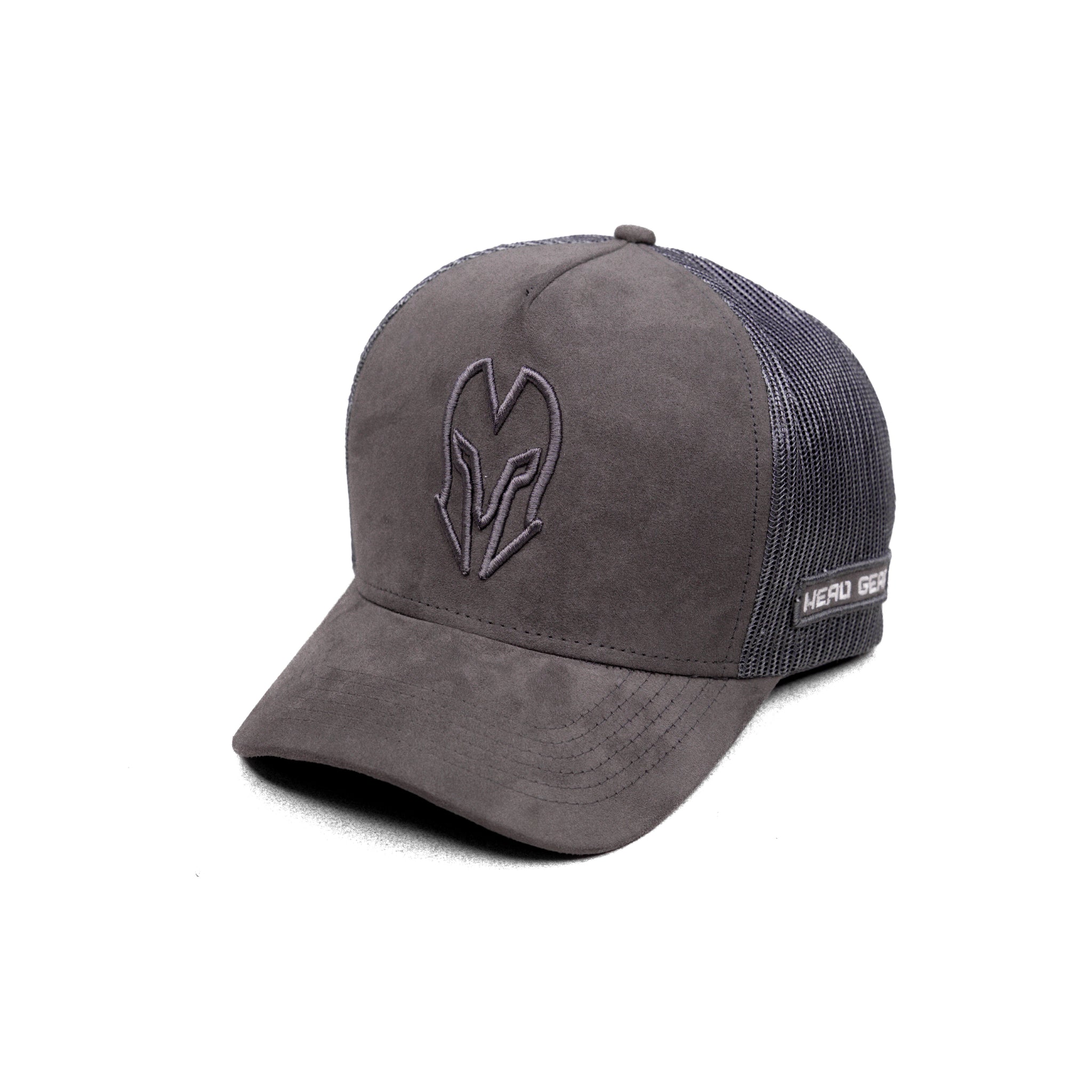 HEAD GEAR GREY SUPER SUEDE TRUCKER CAP