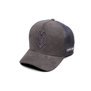 HEAD GEAR GREY SUPER SUEDE TRUCKER CAP