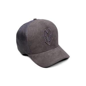 HEAD GEAR GREY SUPER SUEDE TRUCKER CAP