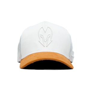 HEAD GEAR WHITE AND MUSTARD DUAL TONE TRUCKER CAP