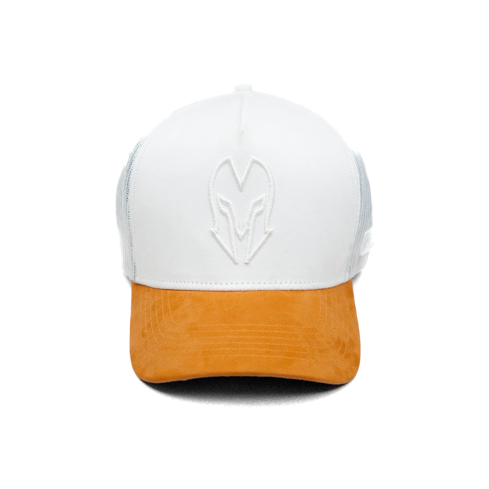 HEAD GEAR WHITE AND MUSTARD DUAL TONE TRUCKER CAP