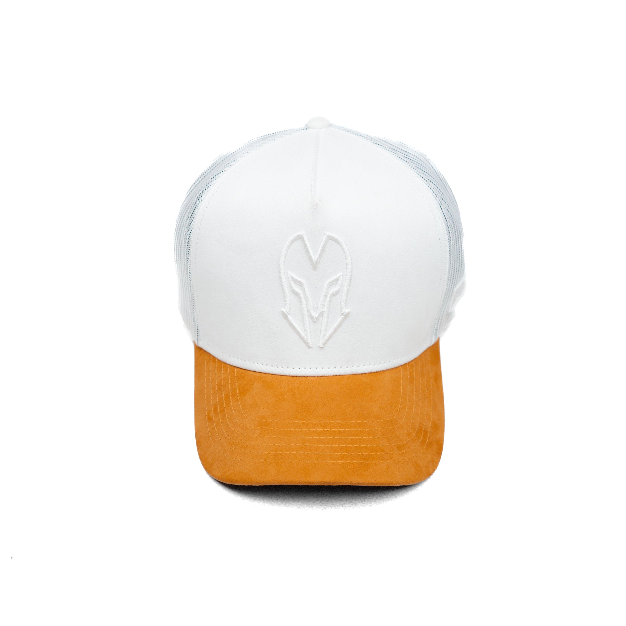 HEAD GEAR WHITE AND MUSTARD DUAL TONE TRUCKER CAP
