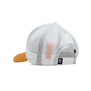 HEAD GEAR WHITE AND MUSTARD DUAL TONE TRUCKER CAP