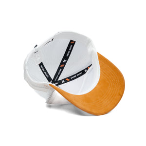 HEAD GEAR WHITE AND MUSTARD DUAL TONE TRUCKER CAP