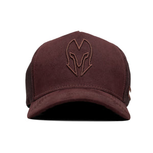 HEAD GEAR DARK CHOCOLATE SUPER SUEDE TRUCKER CAP