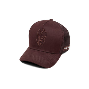 HEAD GEAR DARK CHOCOLATE SUPER SUEDE TRUCKER CAP