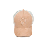 HEAD GEAR BEIGE SUPER SUEDE TRUCKER CAP