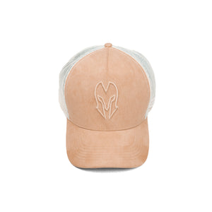 HEAD GEAR BEIGE SUPER SUEDE TRUCKER CAP